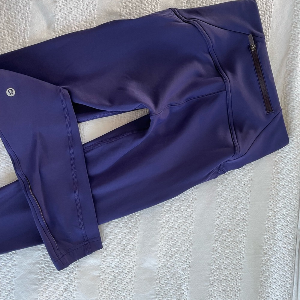 Lululemon purple warm lined leggings/workout tights size 2